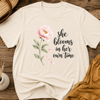 She blooms in her own time